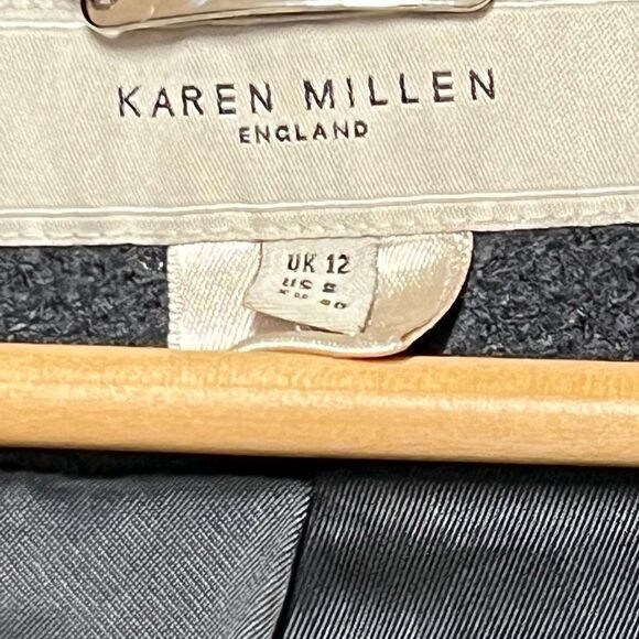 Karen Mullen England Charcoal Wool Riding Coat Sz 8 - Picture 8 of 9